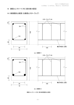 14. 鉄筋コンクリート（RC）梁の耐力算定 14.1 断面諸元と配筋（主鉄筋と