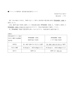 アスロックの鉄骨梁・複合耐火認定番号について 平成 27 年 6 月 30 日