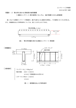 問題6−2 等分布を受ける単純梁の耐荷機構 （鉄筋コンクリート梁の耐荷