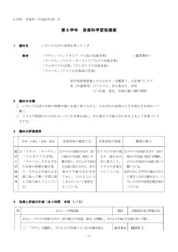第5学年 音楽科学習指導案