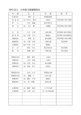 NPO 法人 日本抜刀道連盟役員