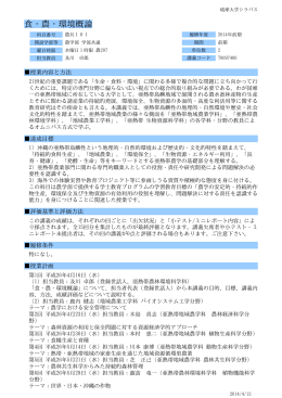 食・農・環境概論