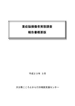 重症脳損傷者実態調査 報告書概要版