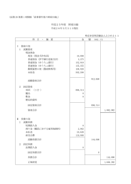 平成25年度 財産目録 - NPO法人えひめ311