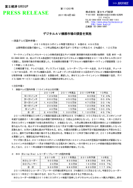 【プレスリリース:PDF】2010年液晶テレビの国内市場は
