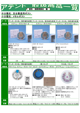 中分類名： 小分類名： 支台築造用ポスト メタルポスト