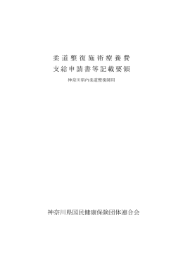 柔道整復施術療養費 支給申請書等記載要領