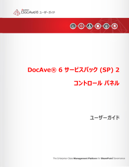 DocAve 6 SP2 コントロール パネル