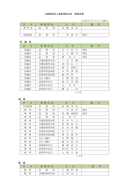 公益財団法人滋賀食肉公社 役員名簿 （平成 27 年 4
