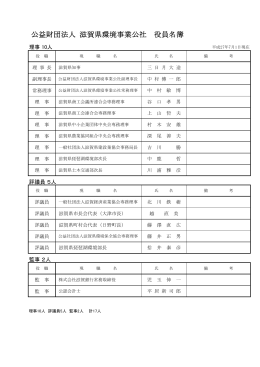 公益財団法人 滋賀県環境事業公社 役員名簿