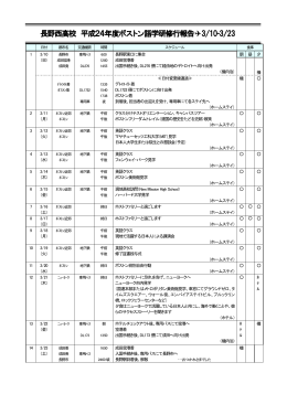 長野西高校 平成24年度ボストン語学研修行報告  3/10-3/23
