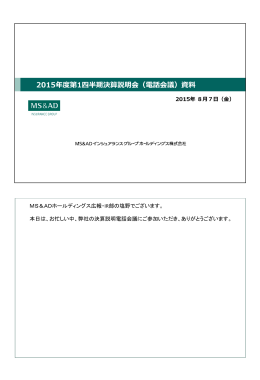 説明要旨付 - MS&ADホールディングス