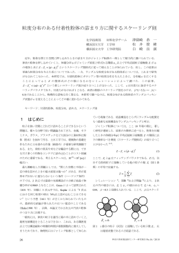 論文 : 粒度分布のある付着性粉体の詰まり方に関するスケーリング則
