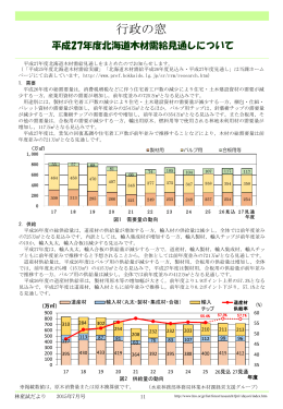 行政の窓 〔平成27年度北海道木材需給見通しについて〕