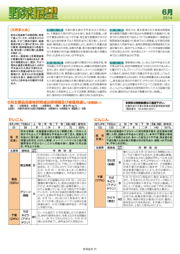 2014 6月主要品目産地別育成出荷情報及び単価見通し