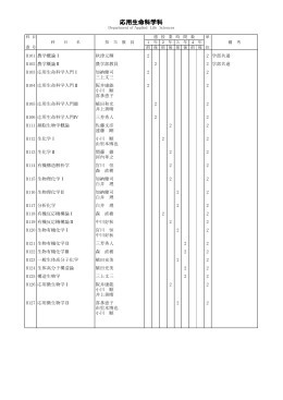 応用生命科学科目表 - 京都大学 農学研究科/農学部