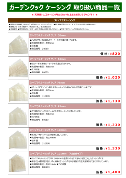 ガーデンクック ソーセージ・ハム用ケーシング取り扱い商品カタログ