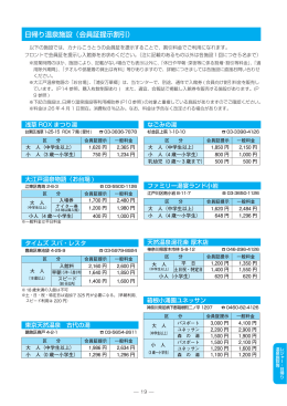 日帰り温泉施設(会員証提示割引)（1）