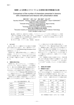 板書による授業とスライドによる授業の提示情報量の比較 PDF