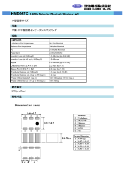 HMD967C 2.4GHz Balun for Bluetooth,Wireless LAN 小型低背サイズ