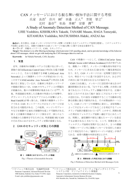 CAN メッセージにおける振る舞い検知手法に関する考察 A Study of