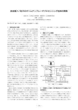 貴金属ナノ粒子のボトムアップレーザプロセッシング技術の開発