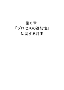 第6章 「プロセスの適切性」 に関する評価