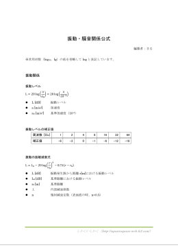 振動・騒音関係公式 PDF方式（102kByte） - しかくい