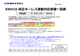 XW410 純正キーレス連動対応車種一覧表