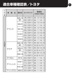 適合車種確認表／トヨタ