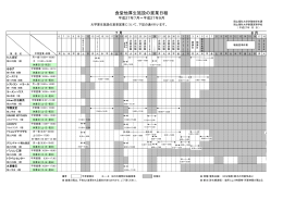 食堂他厚生施設の営業日程