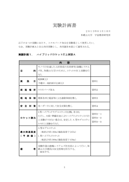 実験計画書 - 和歌山大学