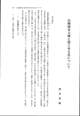 山城国水王城と国人水主氏について
