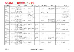 入札探偵 一覧表作成 サンプル