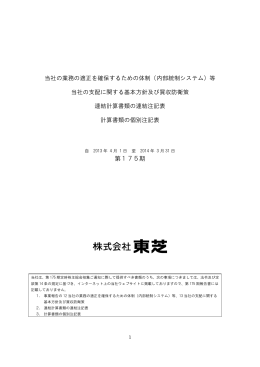 第175期報告書への記載を省略した事項