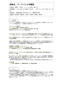 団体名：フードバンク宇都宮