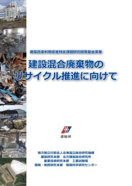 建設混合廃棄物のリサイクル推進に関する実態調査