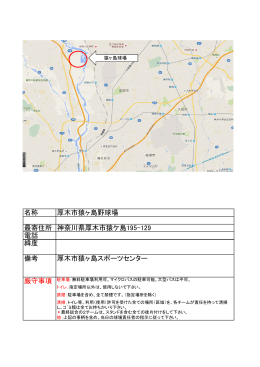 名称 厚木市猿ヶ島野球場 最寄住所 神奈川県厚木市猿ケ島195
