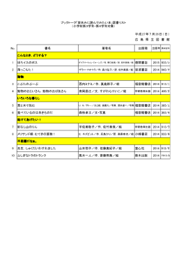 No. 書名 著者名 出版者 1 ぼろイスのボス 2015 933/ｼ 2 落っこちた