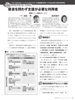 昼夜を問わず支援が必要な利用者