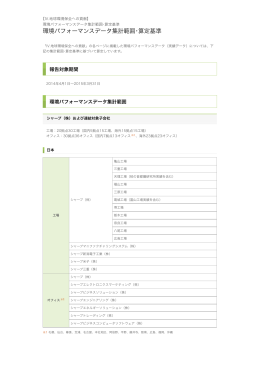 環境パフォーマンスデータ集計範囲・算定基準