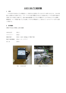 木材の曲げ圧縮試験