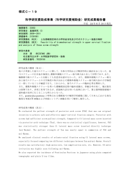 研究成果報告書