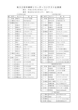 第32回沖縄県リコーダーコンテスト出演順
