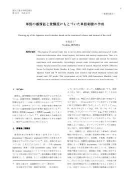 単語の感情価と覚醒度にもとづいた単語刺激の作成