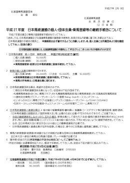 平成 27 年度 日本馬術連盟の個人・団体会員・乗馬