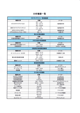 分析機器一覧