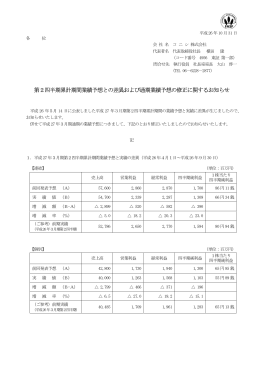 第2四半期累計期間業績予想との差異および通期業績予想の修正