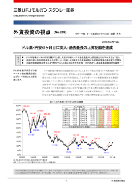 ドル高・円安41ヶ月目に突入：過去最長の上昇記録を達成