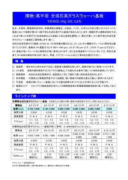薄物ウェーハ基板カタログ